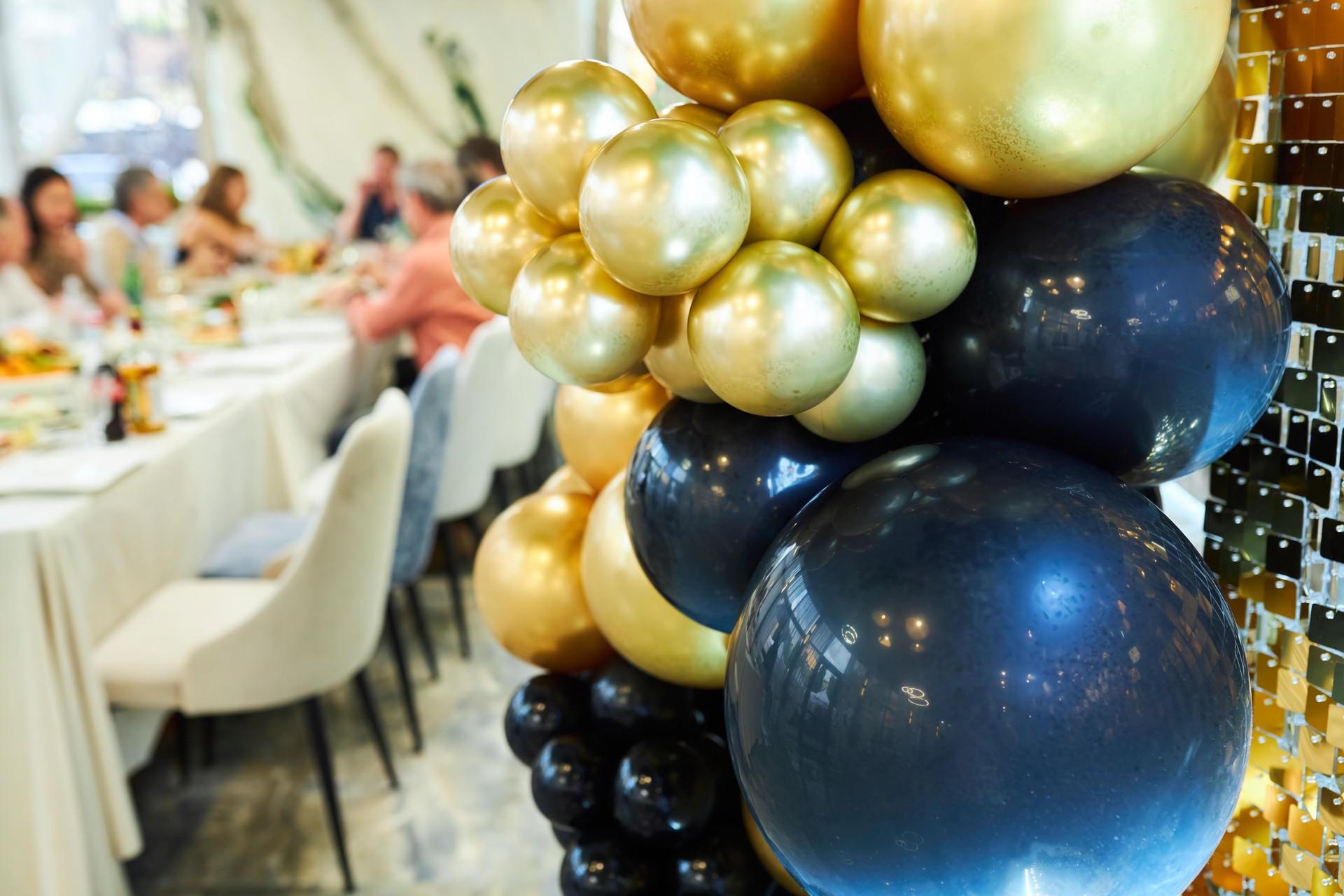 Holiday decor in gold and brown tones